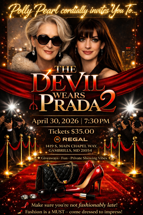1 Show - April 30th at 7:30pm.
Girls Night at the movies