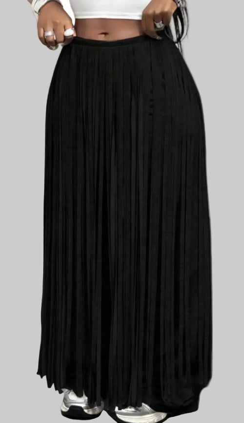 Fringe Overlay Wide Leg Pants- Available only in black at this time.
