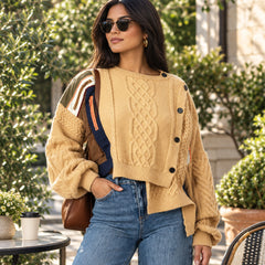 Cable Knit Utility Cardigan