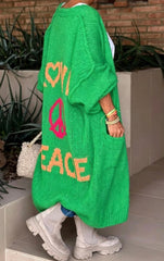 Love and Peace Knit Cardigan - Lightweight sweater