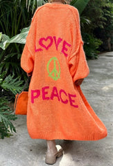 Love and Peace Knit Cardigan - Lightweight sweater
