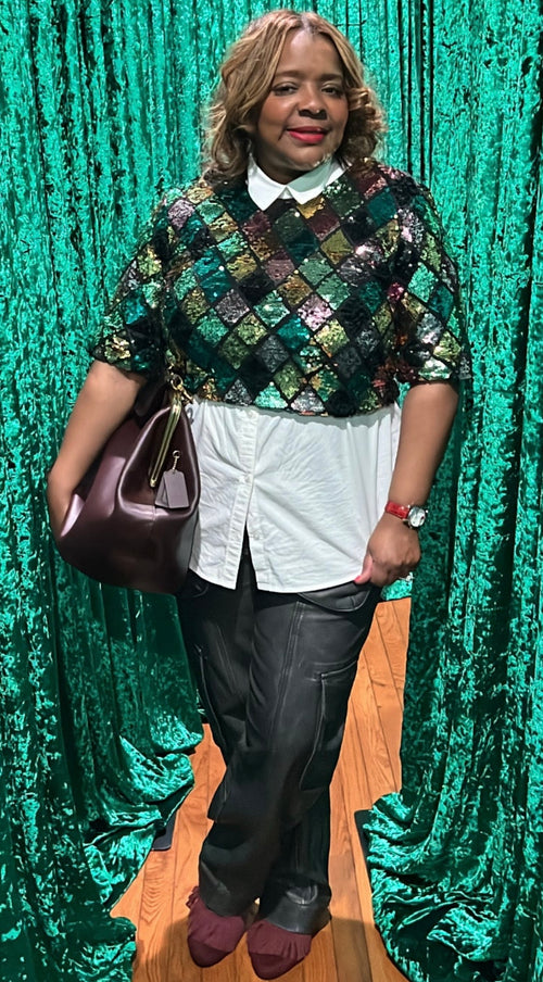 She Sequin Crop Top