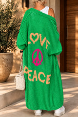 Love and Peace Knit Cardigan - Lightweight sweater