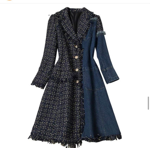 Tweed X Denim Coat